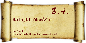 Balajti Abbás névjegykártya